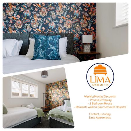 2 Bedroom House-Driveway - Bournemouth Hospital - Long Stay Discounts - Lima Apartments Ltd Экстерьер фото